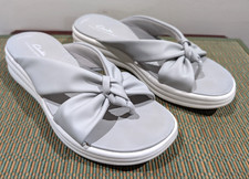 Clarks Cloud Steppers Gray Cushion Soft Thong Platform Sandals Women's Size 7