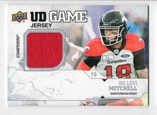 2019 UD CFL Game Bo Levi Mitchell GP-BM Calgary Stampeders Eastern Washington