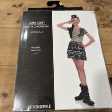 Camo Army Cadet Child S Small Girls Halloween Costume Hat  Dress Army