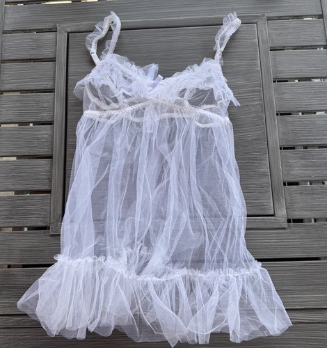 Lencería muñeca bebé vintage de tul blanco Victoria Secret colección nupcial transparente - Imagen 1 de 4