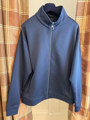 LOUIS VUITTON BLUE LVSE MONOGRAM ZIP THROUGH TOP IN SIZE XXL