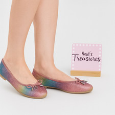 Sam Edelman FELICITY BALLERINA RAINBOW GLITTER Slip On Ballet Flats Shoes Sz 5