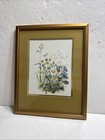 Vintage 12x15” Gold Framed Wildflower Drawing/Print