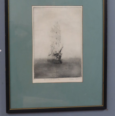 DON SWANN (American 1889-1954) Artist Proof Signed Etching ''HOMEWARD BOUND''