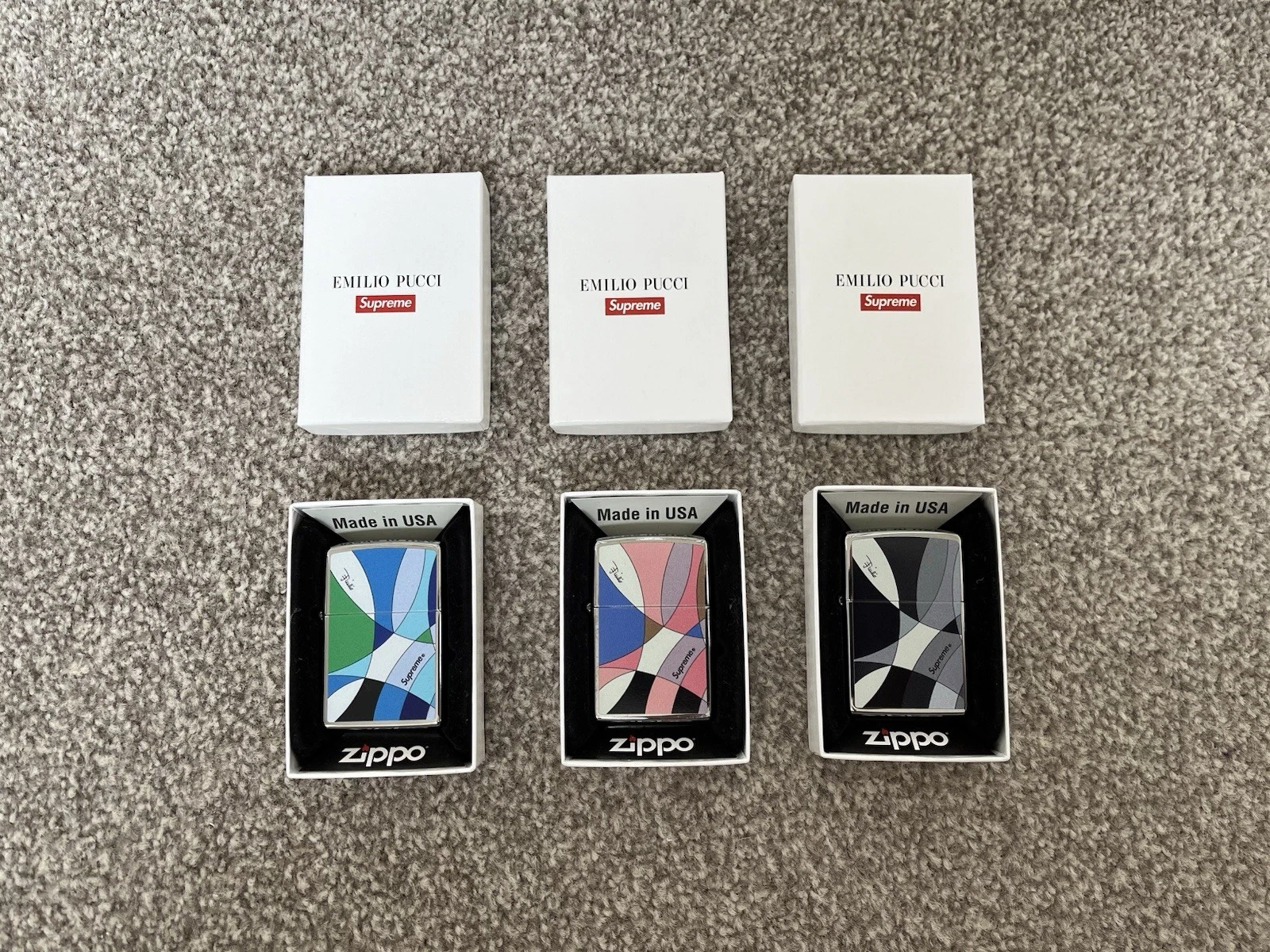 Briquets zippo Supreme x Emilio Pucci SS21   Lot complet de 3   Accessoire neuf