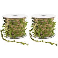 2X Nat&uuml;rliche Jute Schnur 5MM Hessische Schnur mit K&uuml;Nstlichen Bl&auml;ttern Jut3313