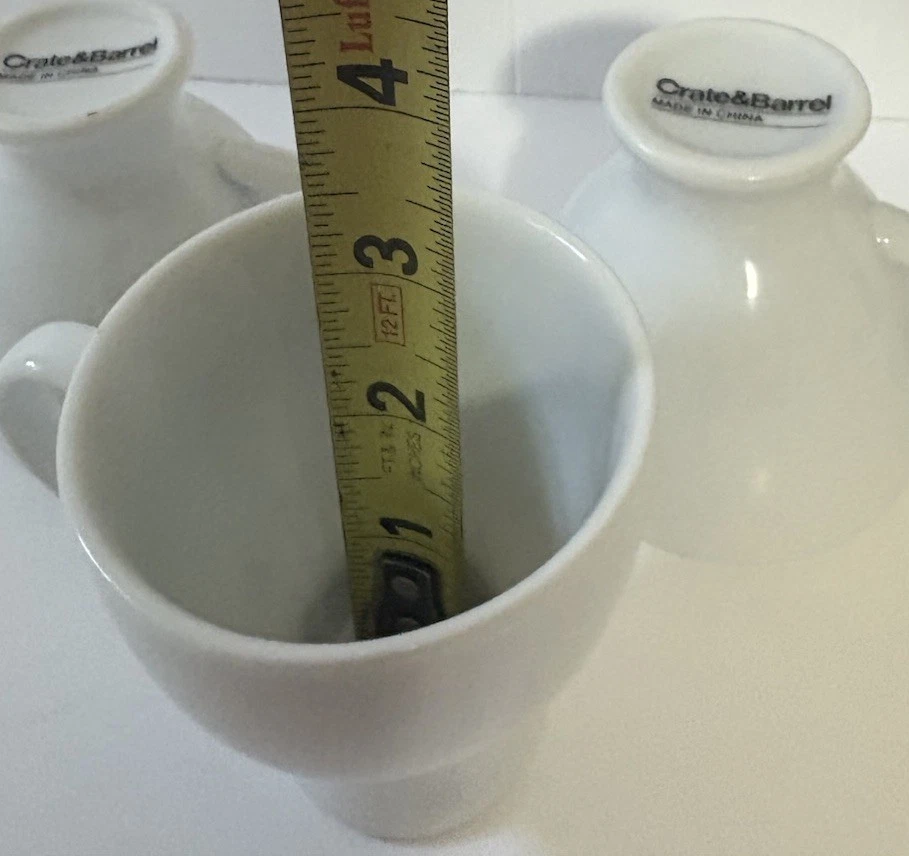 VTG Crate & Barrel White Espresso Demitasse Cup Mug. Size is 4 oz 3” Tall - Image 4 of 4