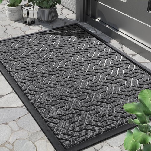 Yimobra Front Door Mat Outside Entrance 29.5x17, 29.5x17 Inch, Mix Grey