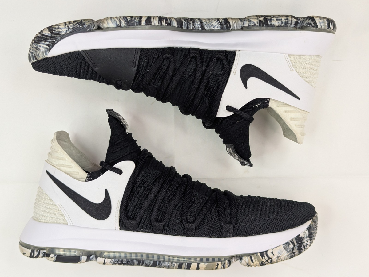 Nike Zoom KD 10 Oreo Basketball Shoes Flyknit Kevin Durant Black White Mens Nike KD 10 Mens 8.5 Oreo Black White Basketball Shoes Mid  main image 4