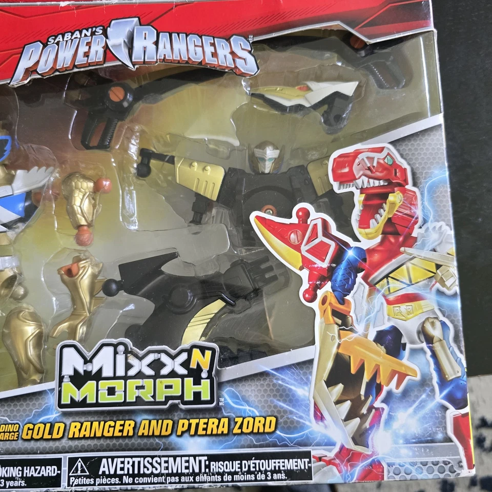 Nuevo Power Rangers Dino Charge Mixx N Morph Gold Ranger y Ptera Zord 2015 Foto 3 de 4