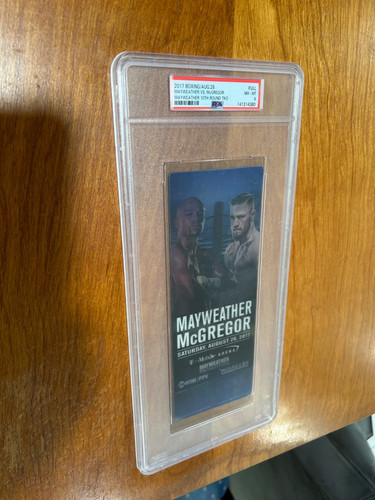 RARE 2017 FLOYD Mayweather Jr vs. CONOR McGregor BOXING TICKET PSA 8