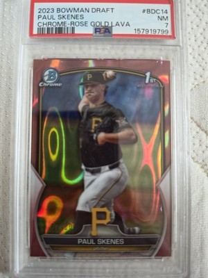 2023 Bowman Chrome Draft Paul Skenes Rose Gold Lava #7/10 - PSA 7