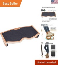 Ergonomic Wood Foot Rest - 350lbs Capacity Non-Slip Design, 18" Wide