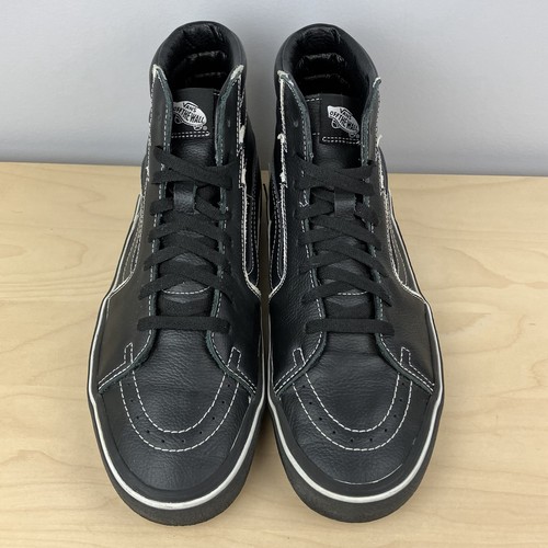Vans Men’s Size 11.5 SK8-Hi Bolt Black Leather High Top Skate Shoes - Picture 4 of 11