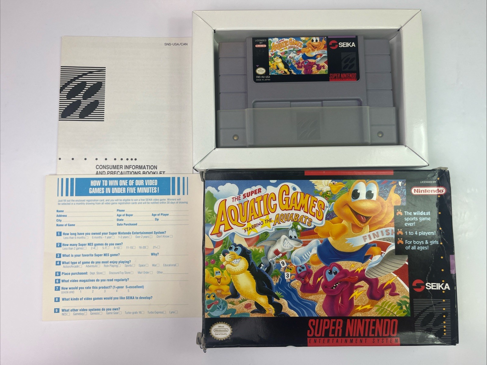 The Super Aquatic Games Starring The Aquabats Super Nintendo SNES