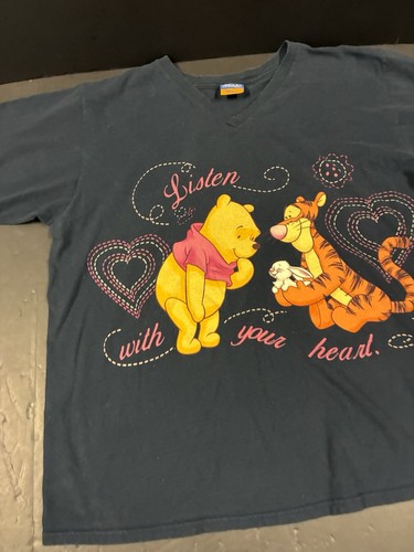VTG Disney Winnie The Pooh Tigger T-Shirt Adult 2XL Blue Double Sided Y2K - Picture 3 of 12