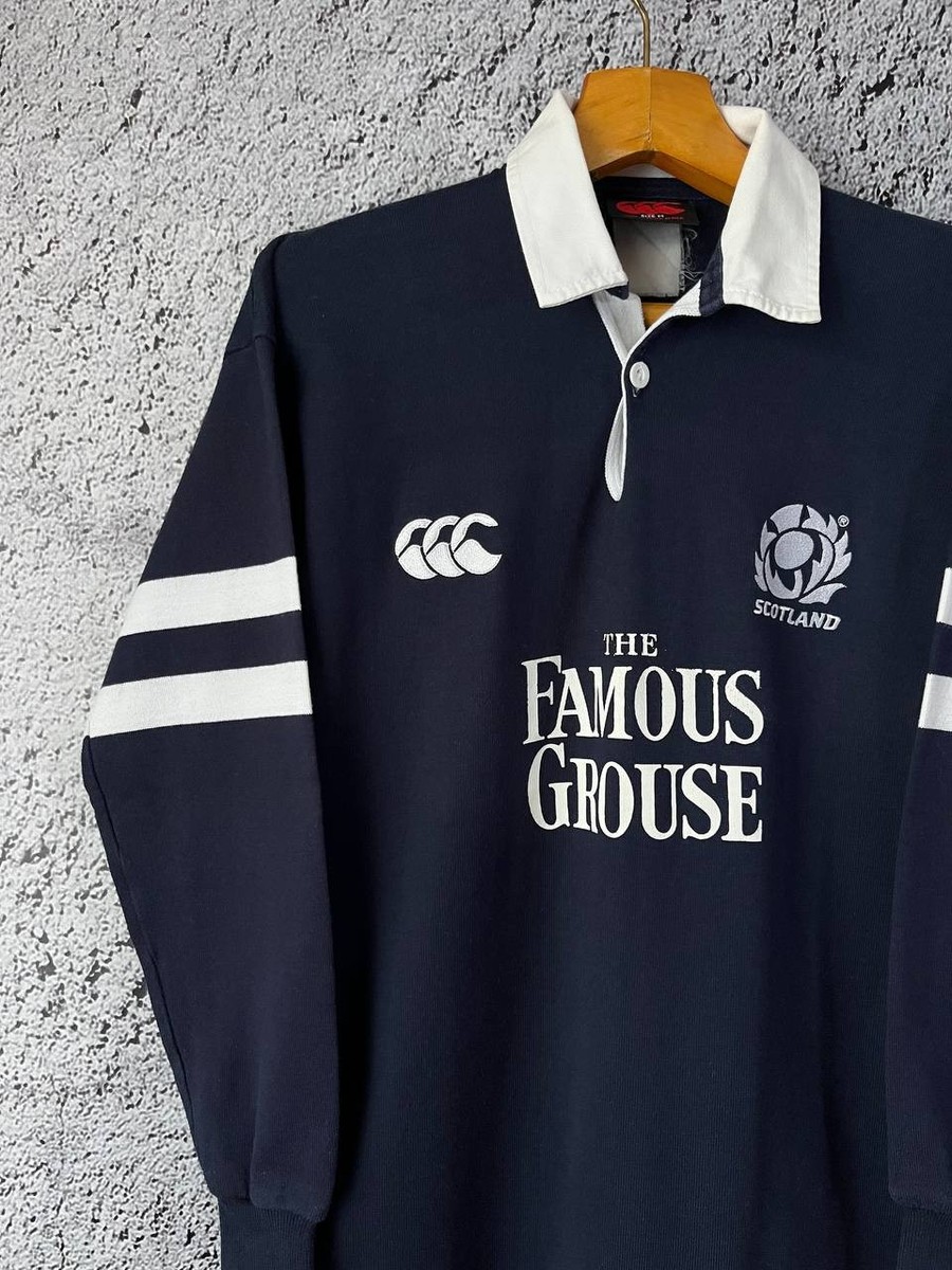 トップス Belvet rugby shirt Black M Vintage 2002 Canterbury Scotland Rugby Shirt Long Sleeve Navy Size