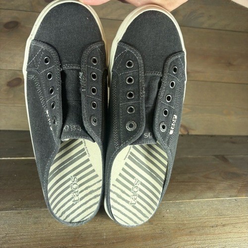 taos ez soul womens size 11 shoes gray canvas slip on comfort walking sneakers - Picture 6 of 8
