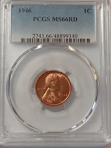 1946  LINCOLN CENT WHEAT PENNY PCGS MS66 RD
