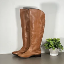 Sole Society Andie Brown Camel Leather Over the Knee Boots Women’s Size 10