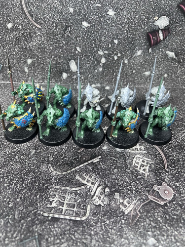Saurus Warriors Seraphon Age Of Sigmar Warhammer Old World Unpainted Built × 10 - Picture 4 of 4