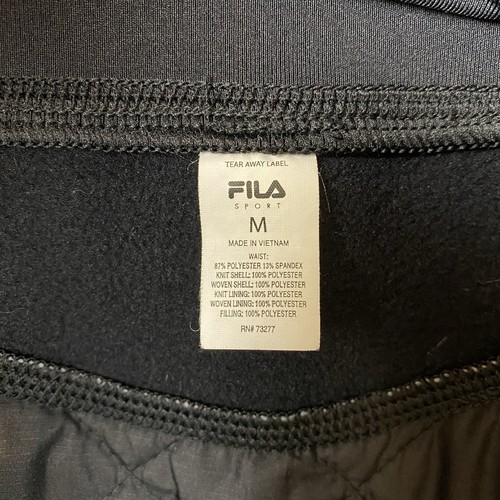 Fila Sport Quilted Black Mini Skirt Size M Zippered Pockets Activewear Sporty - Picture 15 of 16