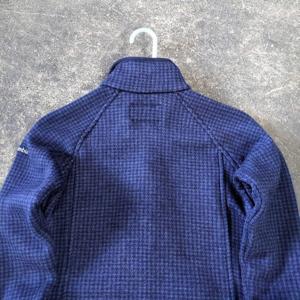 Chaqueta Columbia Mujer S Pequeña Azul Cuadros Cremallera Completa Simulado Cuello Bolsillos Exterior Foto 4 de 4