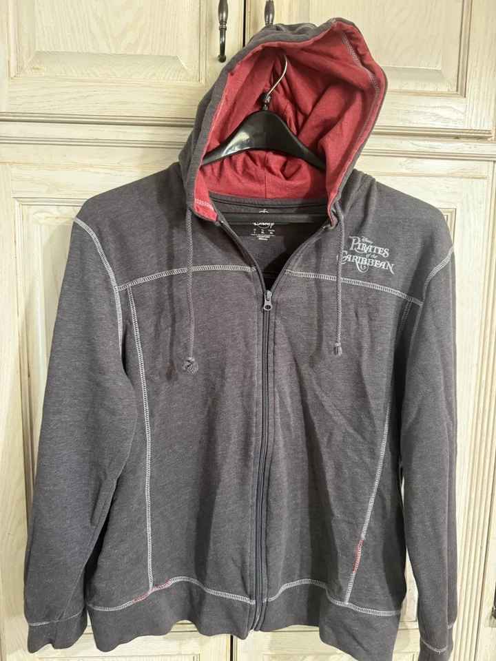 Disney Park Pirates of the Caribbean Hoodie Jacket Mens Sz L Zip Up Jack Sparrow - Image 4 of 4