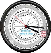 Protractor Geometry Architect Drafting Design Tools Personalized Sign Wall Clock