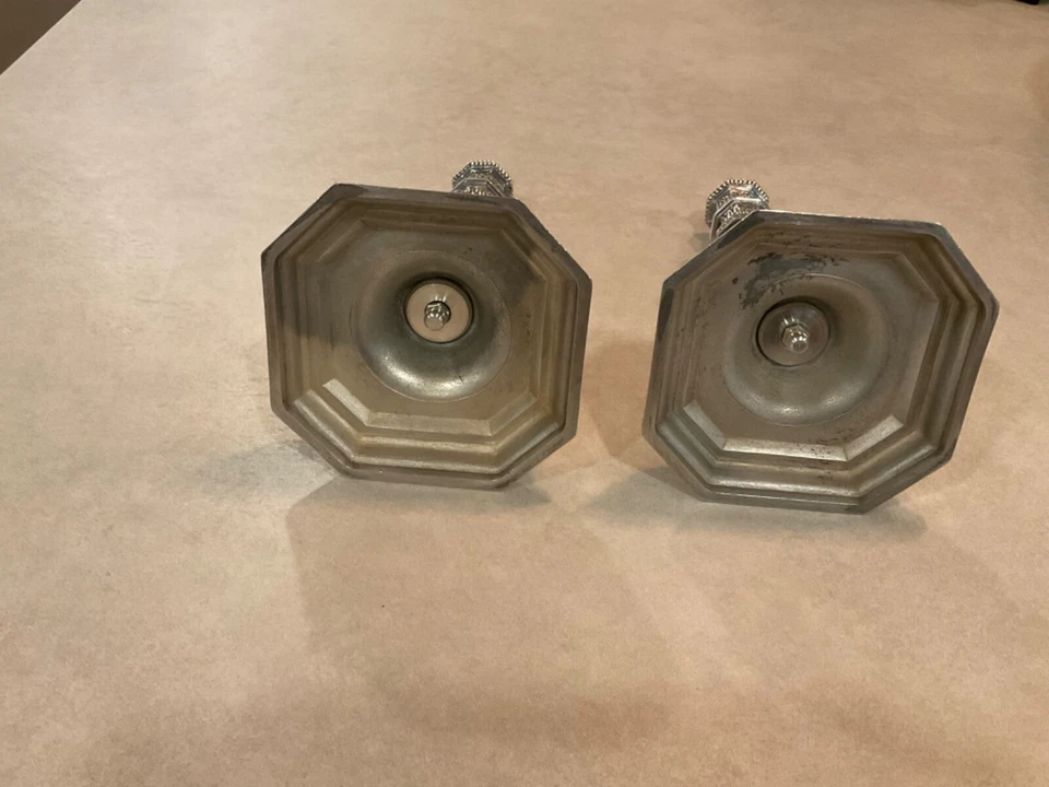 2 candelabros de bronce plateado francés vintage Christofle Regence St Duperier Foto 2 de 4