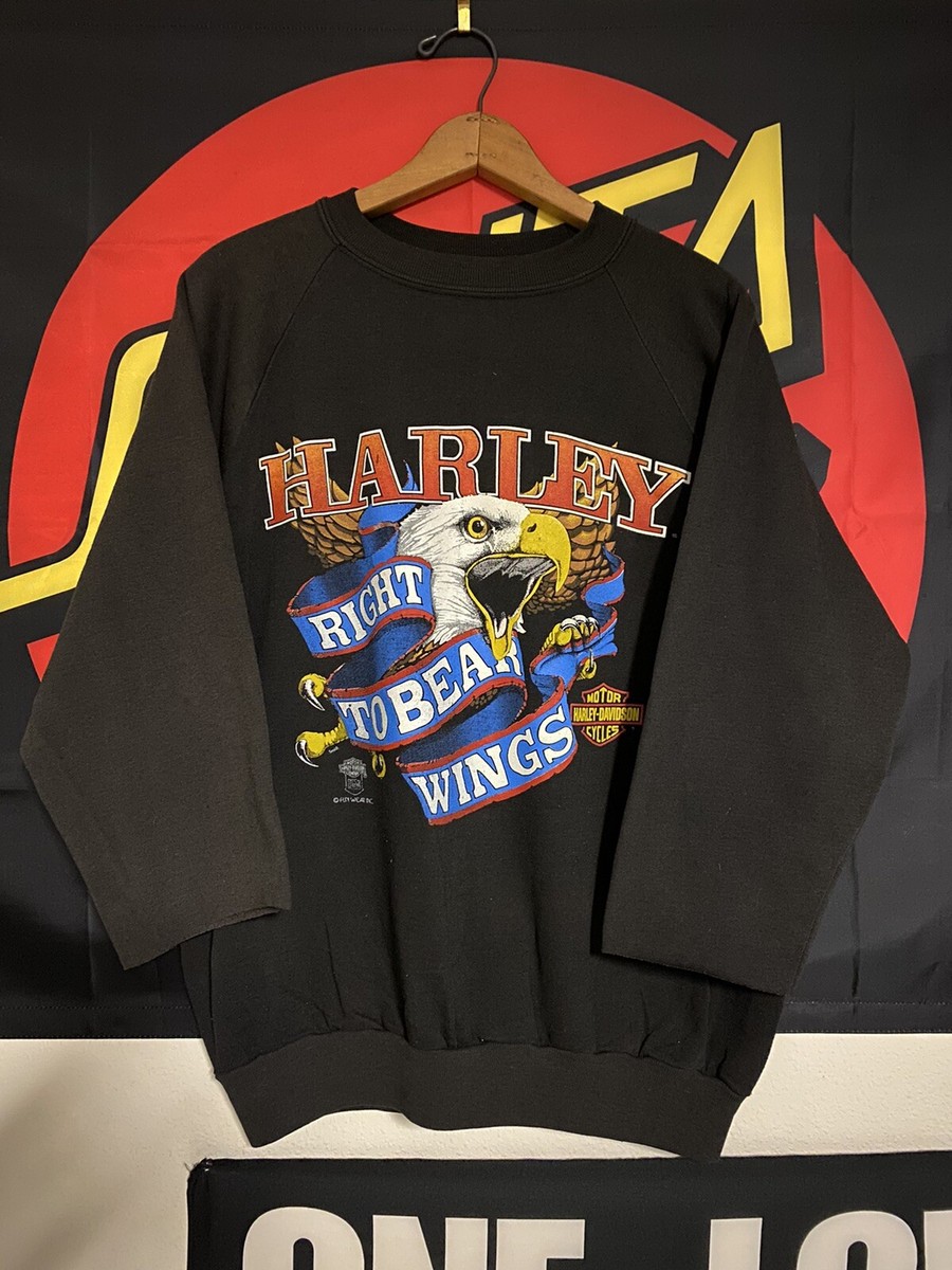 Vintage 1987 3D Emblem Harley Davidson Eagle Pullover Sweatshirt  