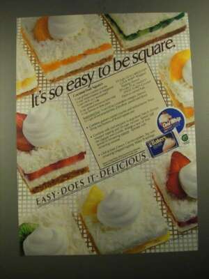 1987 Cool Whip and Baker's Coconut Ad - Coconut fruit squares recipe