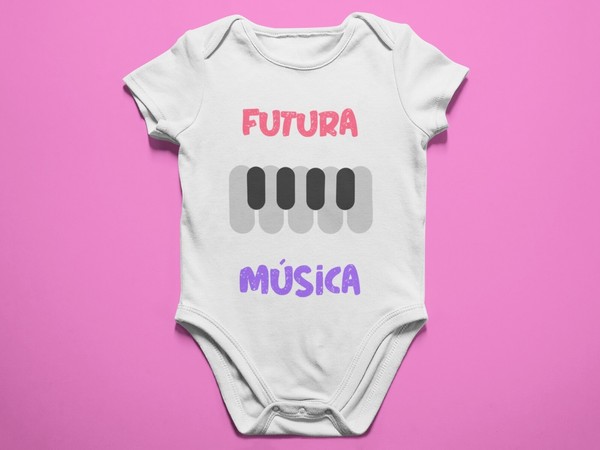 Body bebé Futuro músico, para niña o niño. Música. 100% Algodón