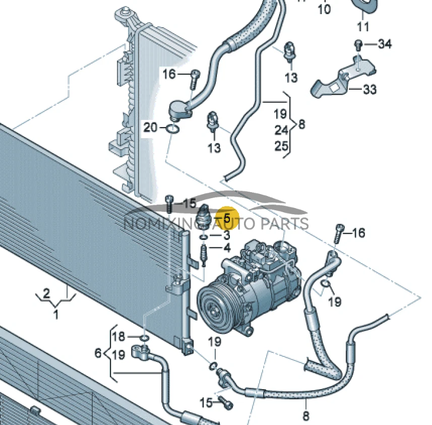 Interruptor de sensor de presión de aire acondicionado OEM 4H0959126B/A para Touareg Audi A3 A4 A5 A6 A7Q5 Foto 3 de 4