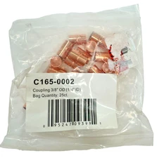 PKG 25 - 3/8" OD (1/4" ID) Copper Sweat / Solder Coupling PN: C165-0002