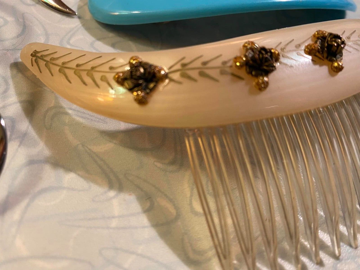 Lot of 12 Vintage Barrettes France Korea US Retro Tortoise Shell Beads Amazon.com : Yinder 9 Pcs Hair Clips Large Hair Barrettes  main image 3