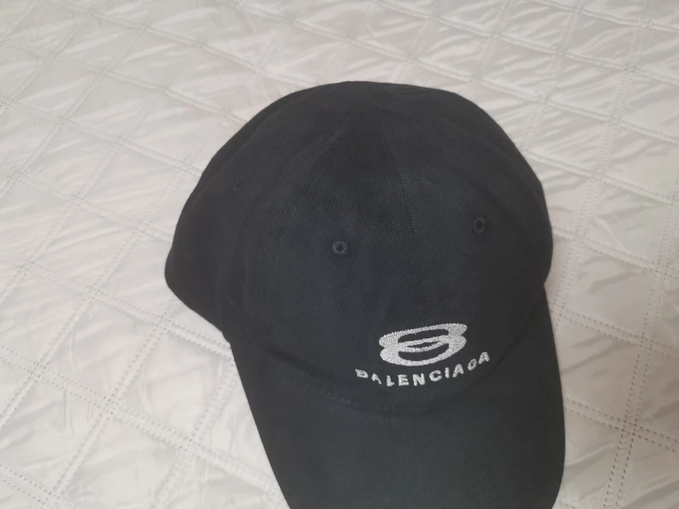 BALENCIAGA Logo-embroidered Cotton Baseball Cap In Navy Blue - Image 2 of 4