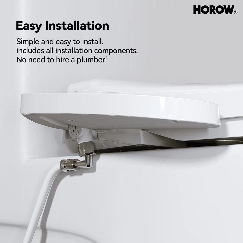 HOROW Elongated Bidet Toilet Seat With Heated and Dryer Model B0403 Warm Water - Image 3 of 4