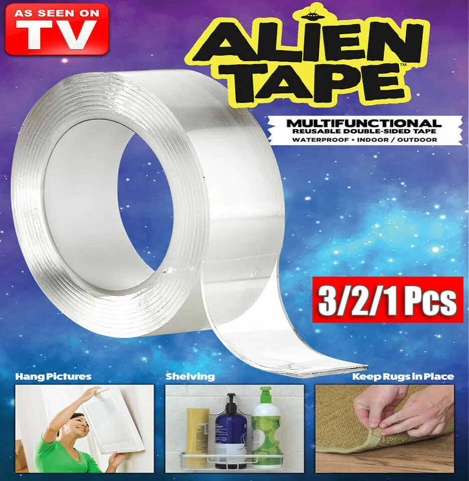 Alien Nano Tape Heavy Duty double sided Transparent Reusable Tape As Seen  on TV