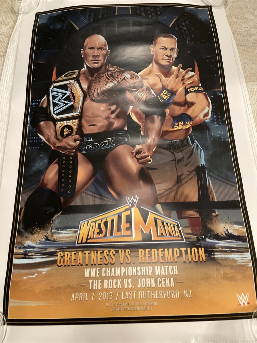 WrestleMania 29 JOHN CENA VS THE ROCK Legendary Moments Art Poster