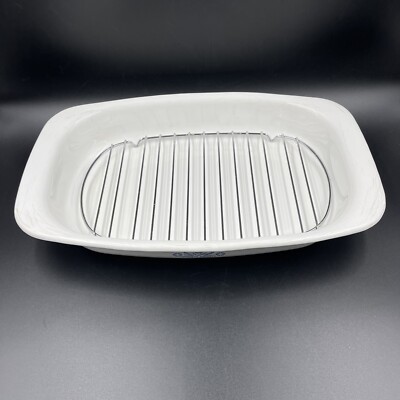 Corning Ware Blue Cornflower P-21 Roaster Metal Rack 13x9x2 Lasagna Pan  Vintage