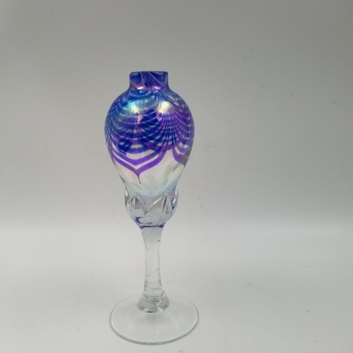 Feathered Blown Glass Vase - Picture 4 of 11