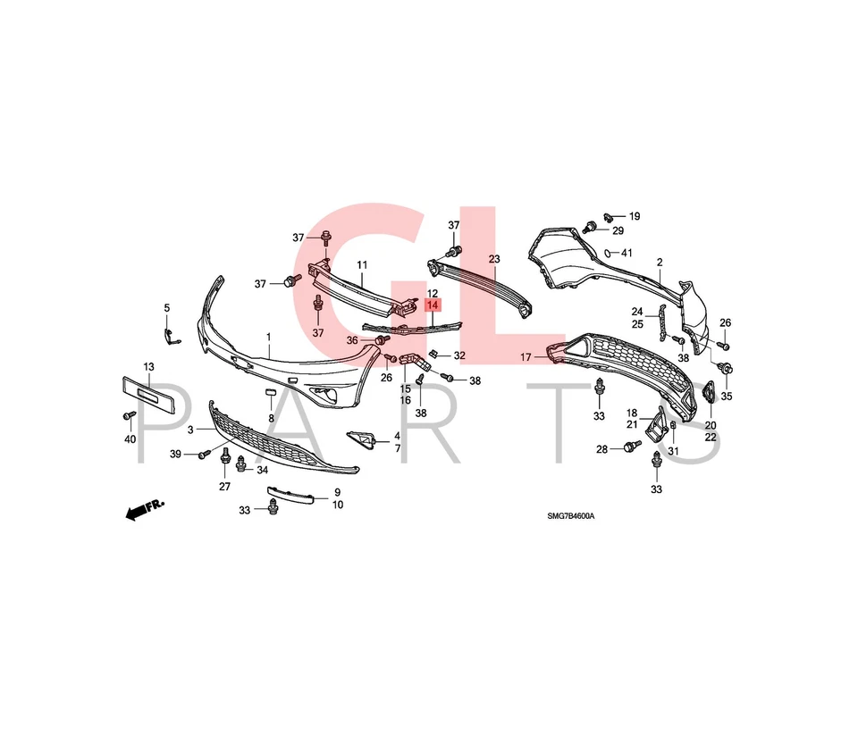 Stoßstangenträger Vorne Verstärkung FÜR HONDA CIVIC 2006-2011 H/B - Bild 2 von 2