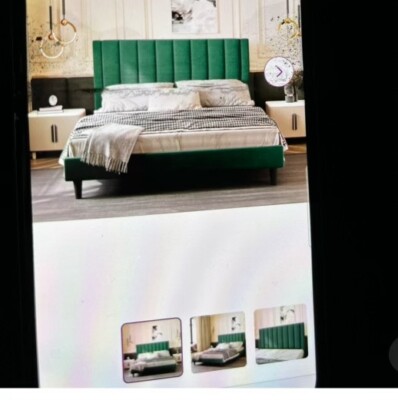 Green bed frame queen