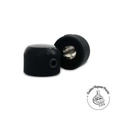 Mini Dome Top Metal Knobs, w. Set Screw 2 pcs - Black