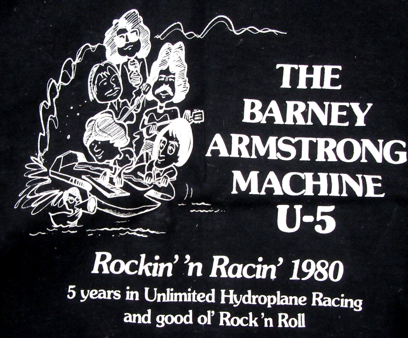 1980 Seattle rock band BARNEY ARMSTRONG MACHINE U-5 T-Shirt hydroplane ...