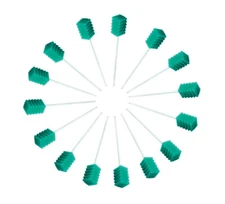 Oral Swab Disposable Dental Swabstick for Mouth Gum Cleaning Sponge Green 100PCS