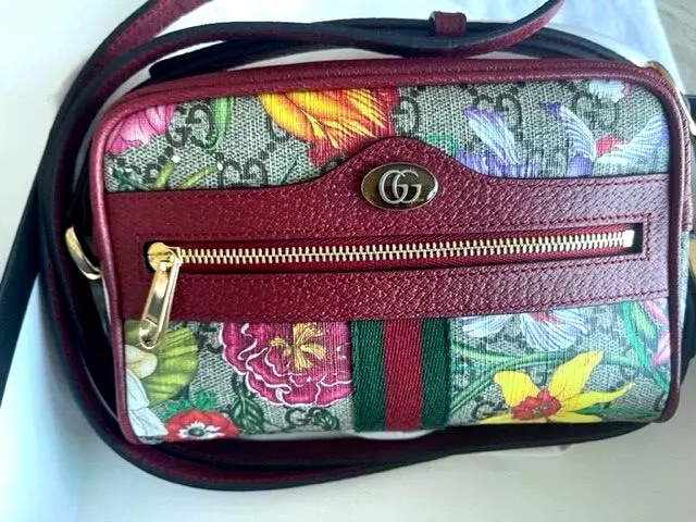 GUCCI Ophidia leather-trimmed printed coated-canvas weekend bag