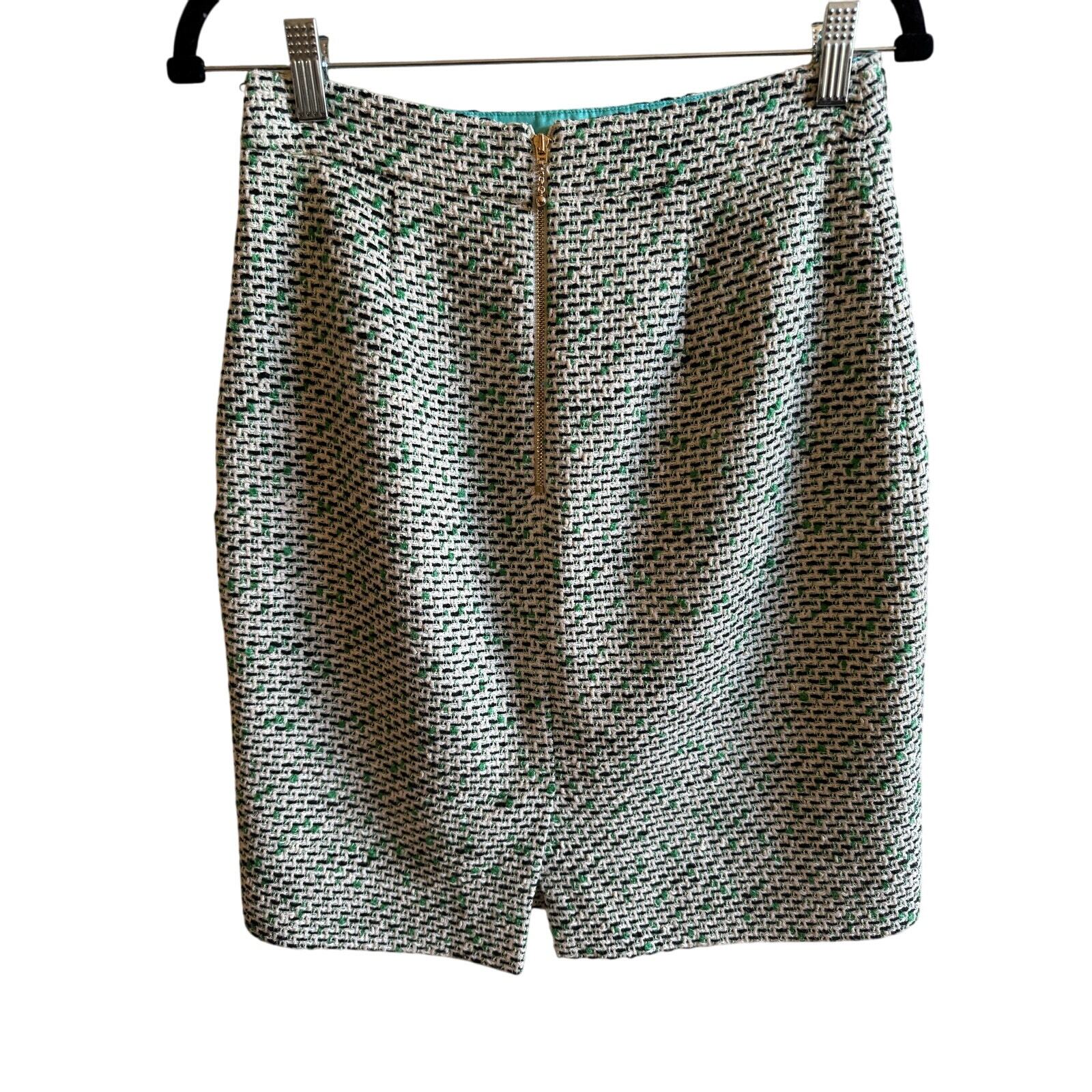 Kate Spade Women's Size 2 Green Black Tween Skirt EUC Lined thumbnail 3