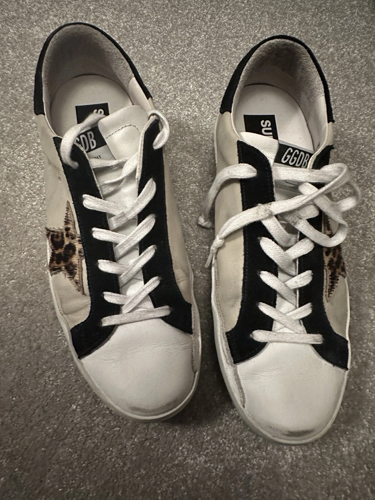 GOLDEN GOOSE Sneakers Gol Goose autentiche donna unisex 41 bianco leopardato stella scarpe basse